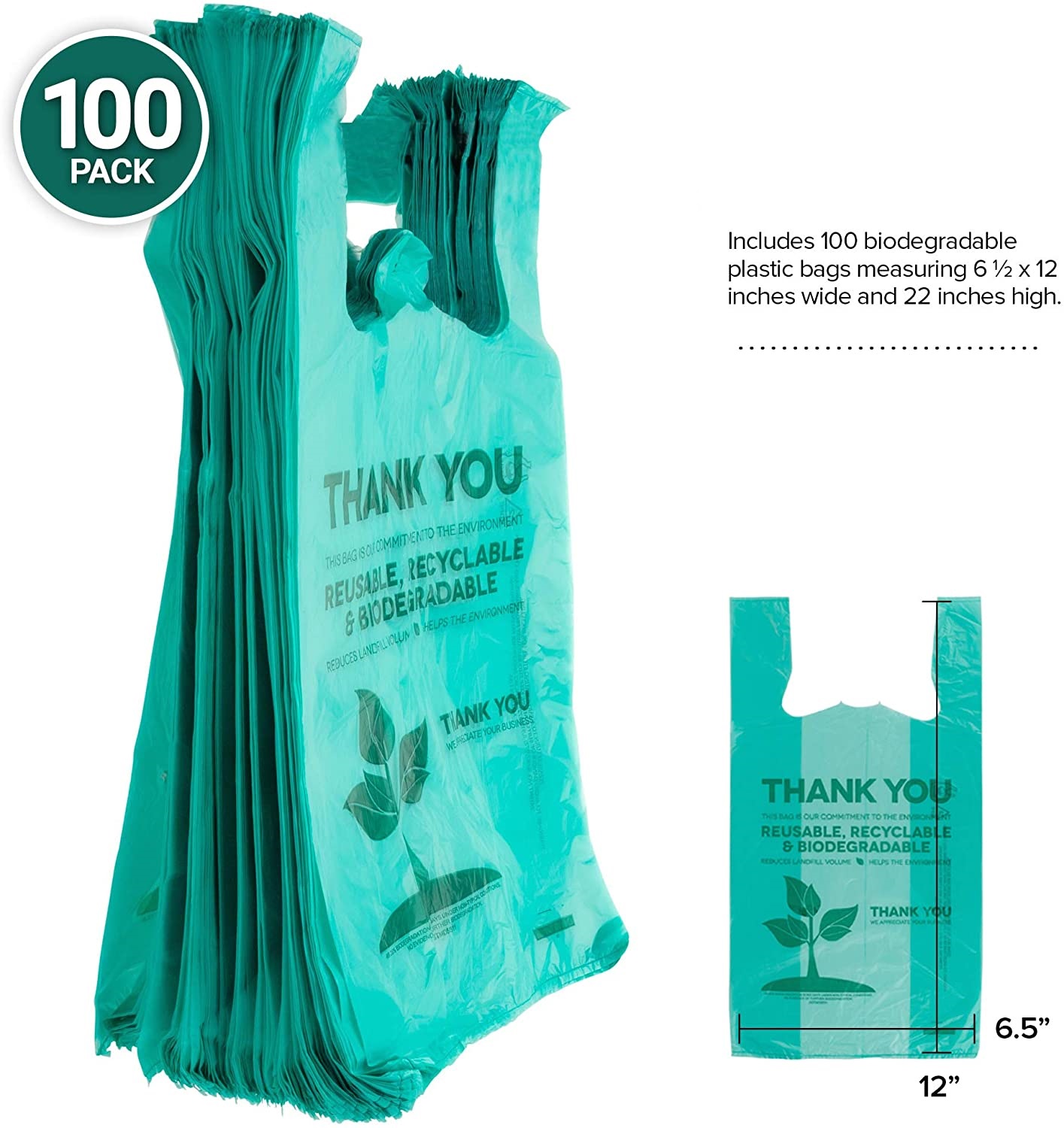 Biodegradable Plastic Thank You Shopping Bag